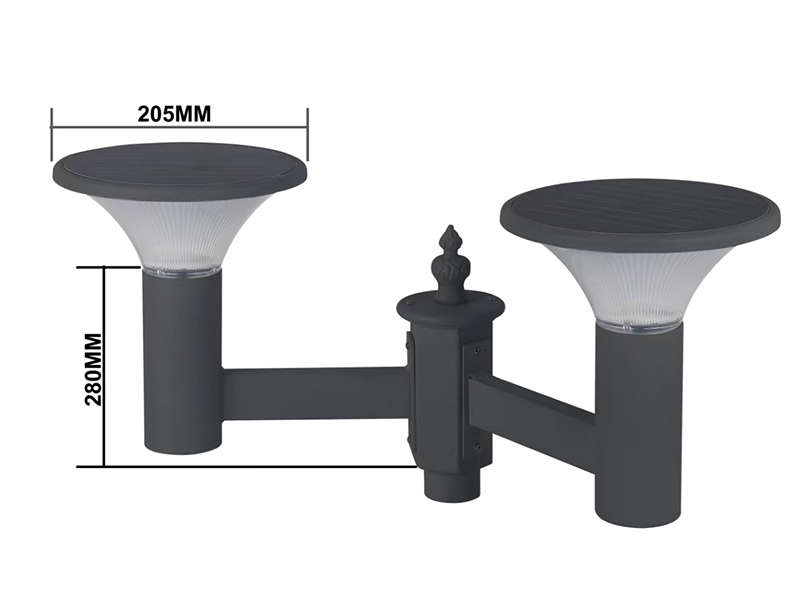 Luz solar de jardim de lâmpada dupla PY-SG018-16W Luz solar de jardim de lâmpada dupla PY-SG018-16W